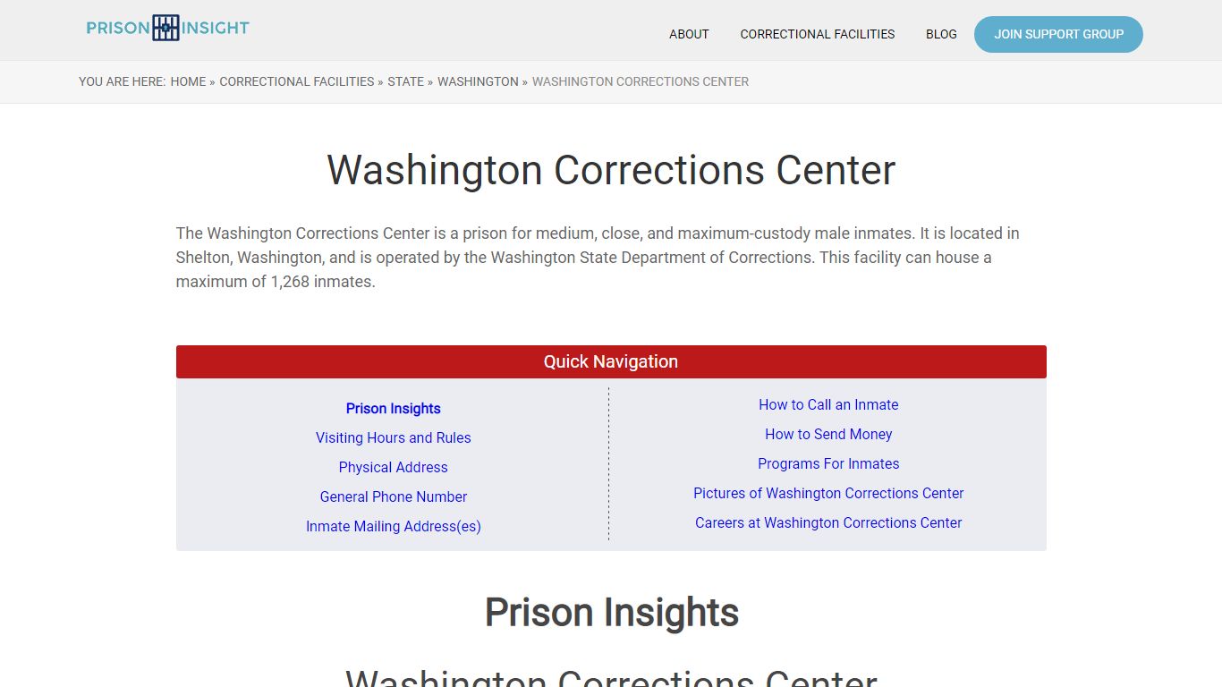 Washington Corrections Center - Prison Insight